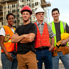 construction workers on site