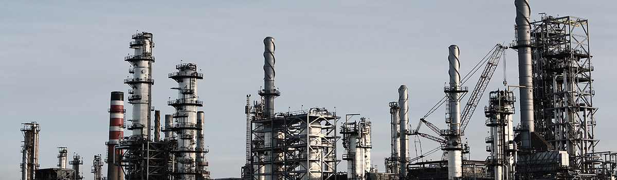 oil refinery and sky