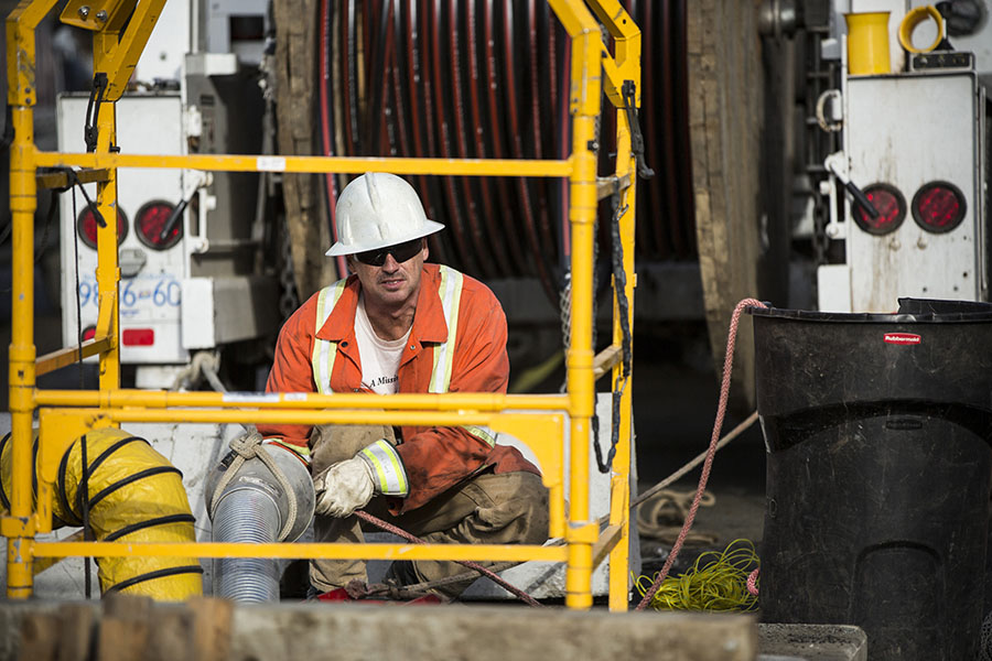 journeyman welder working