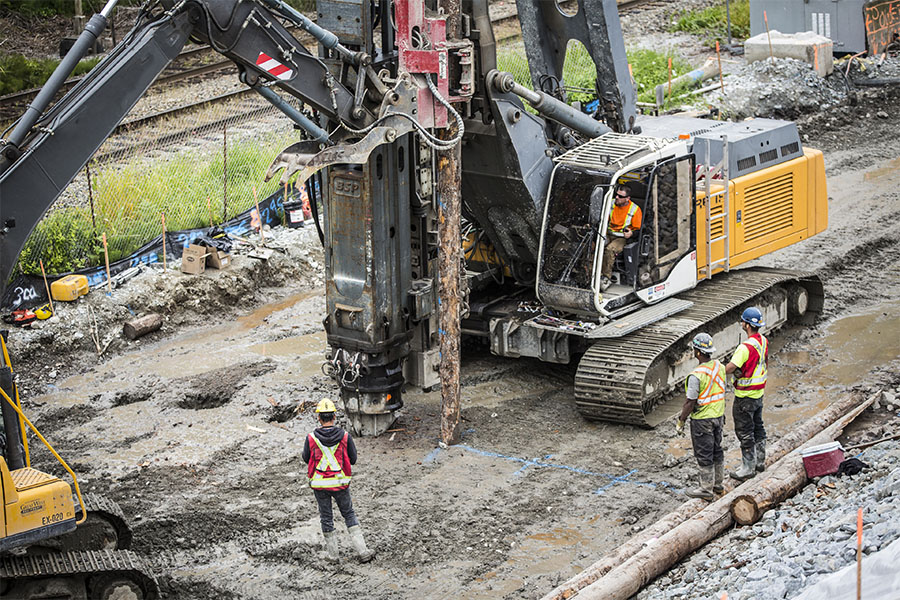 digger and driller at project site