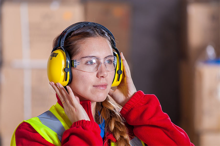 girl wearing safety gear